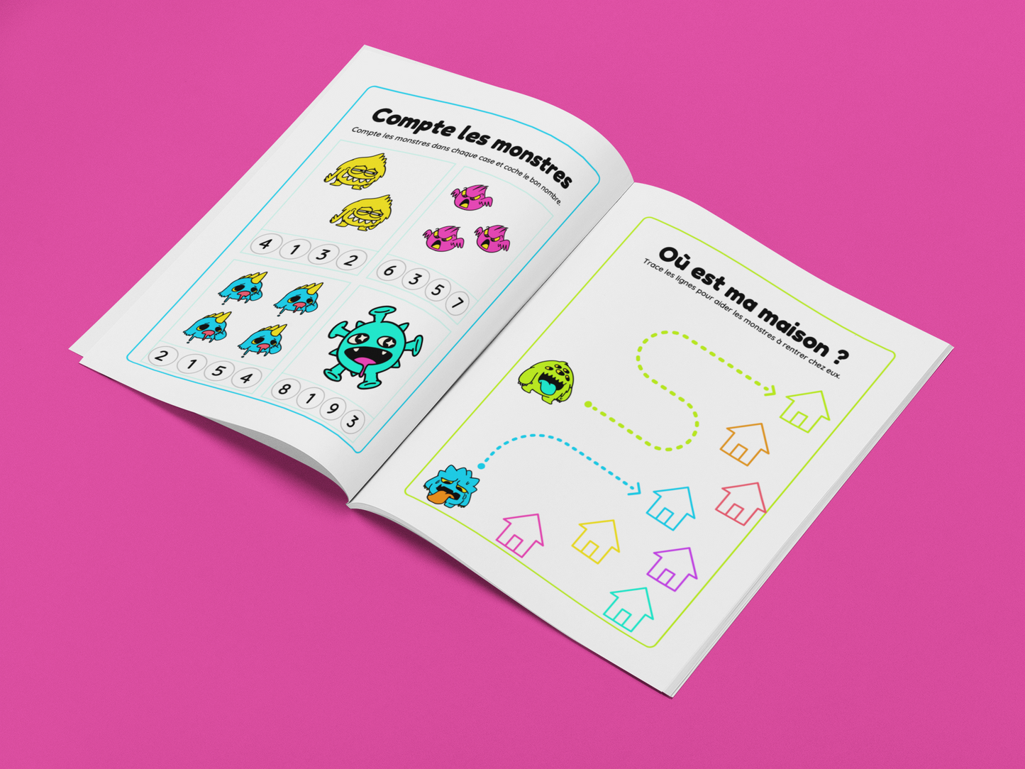 Monstres en Folie – Cahier d’activités pour enfants de 4 à 6 ans 💚