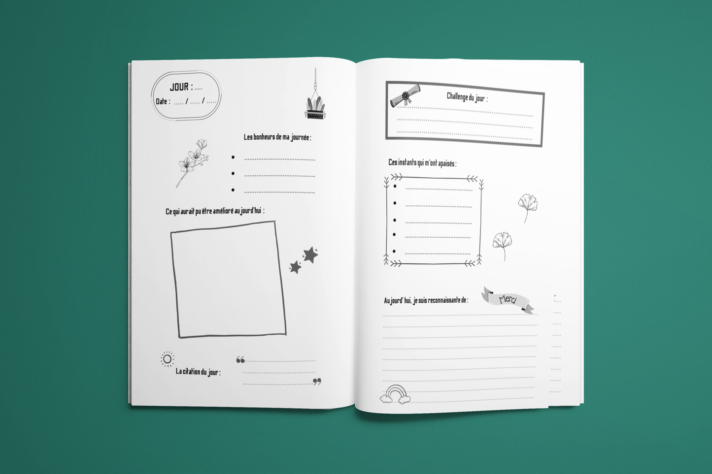 Mon journal de gratitude pour adultes 💚